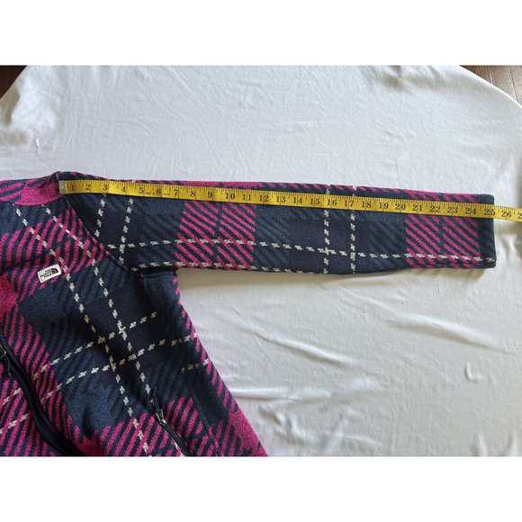 The North Face Plaid Full Zip Fleece Jacket Womens Size Large Pink Blue Outdoor - Picture 8 of 8